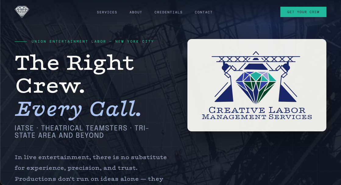 Screen capture of completed client homepage.