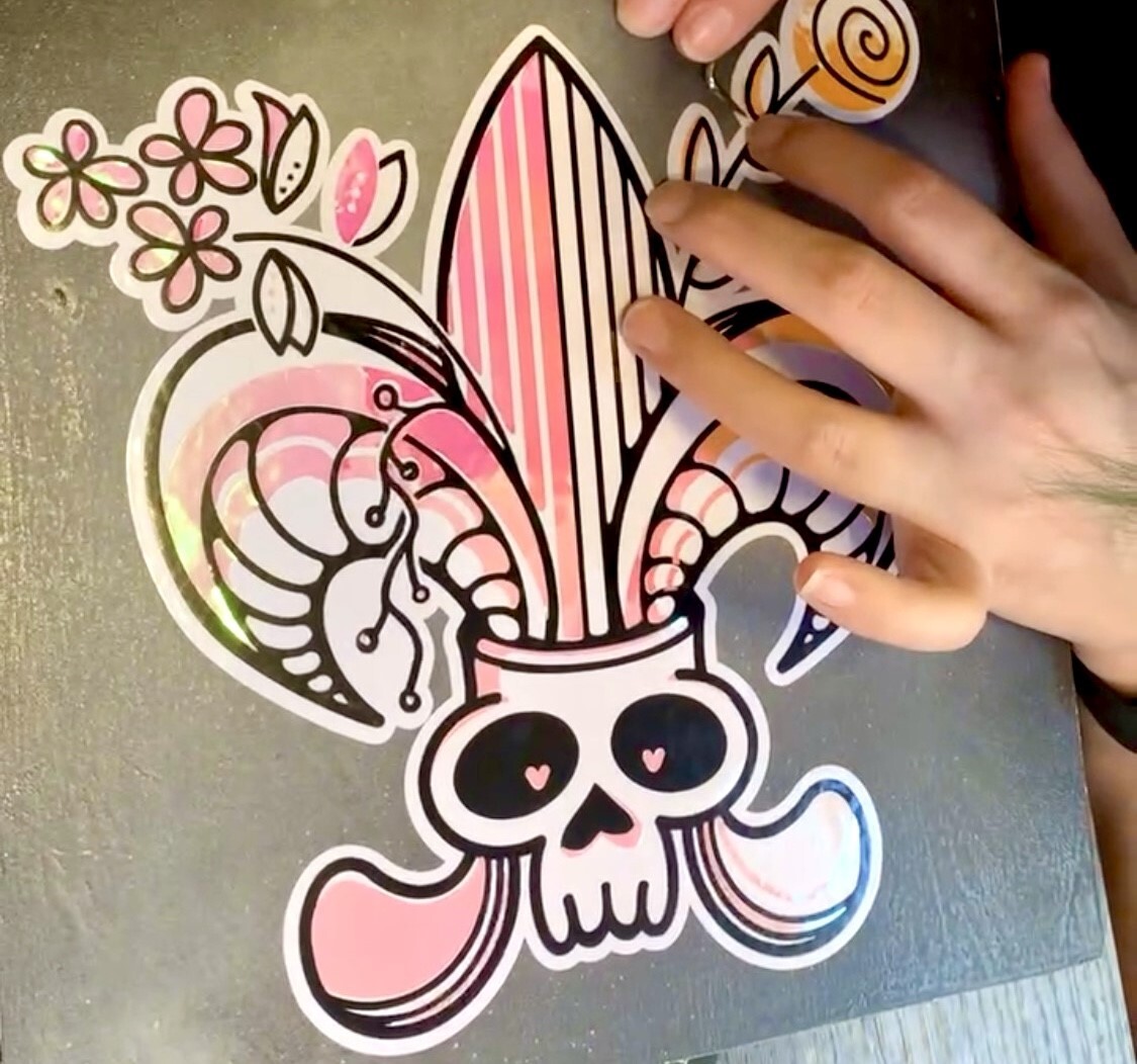 Skull Fleur de Lis, in progress